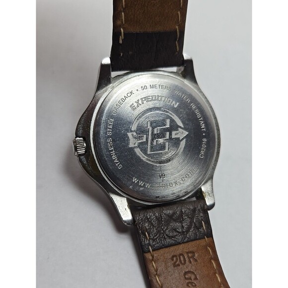 Timex Expedition Indiglo WR50M Date Field Watch Quartz New Battery Leather Strap - Picture 12 of 14